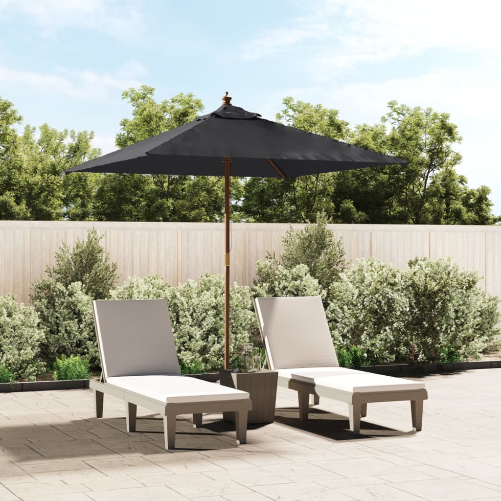 Vidaxx Sonnenschirm mit Holzstange 198x198x231 cm schwarz