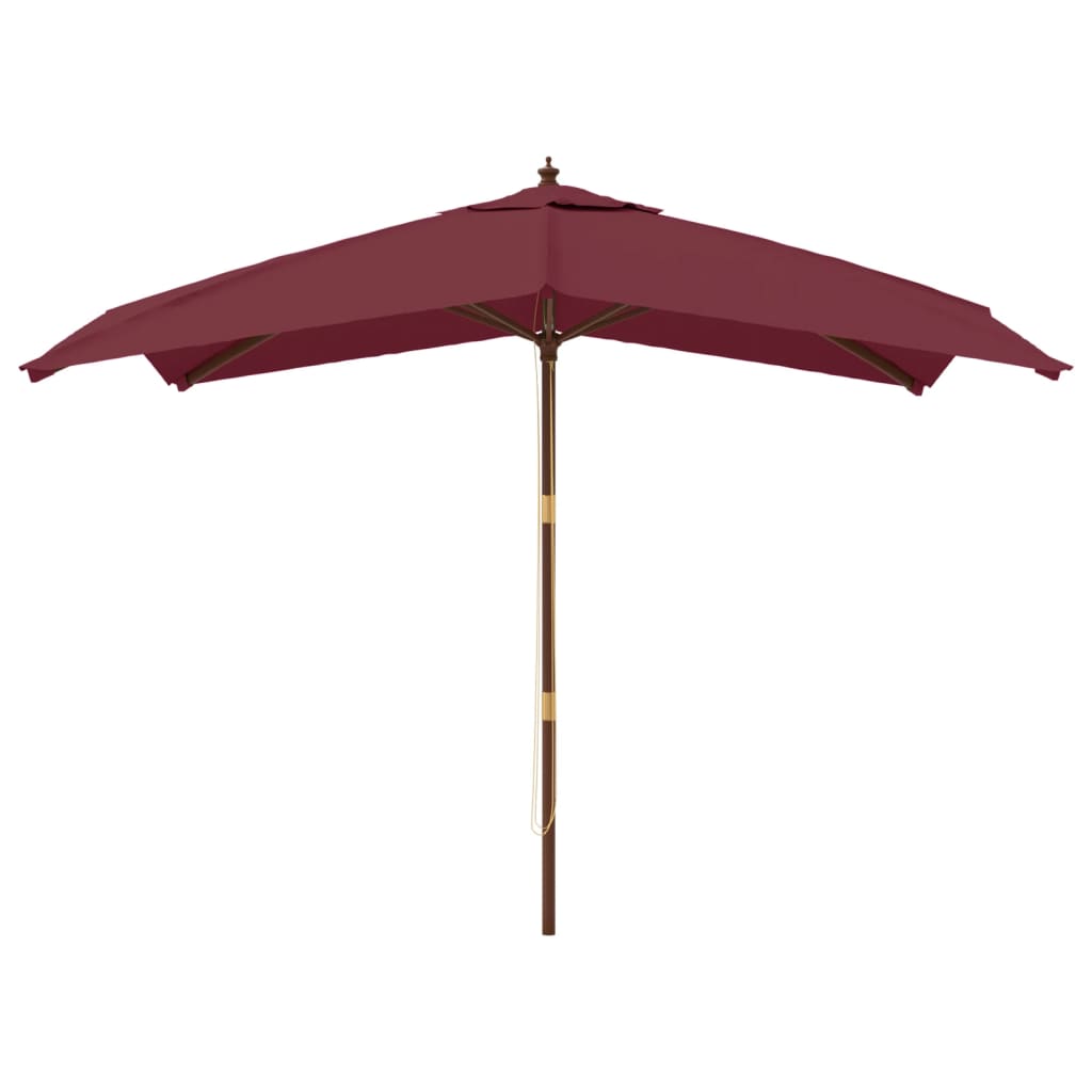 VidaXL Sonnenschirm mit Holzstange 300x300x273 cm Burgunderrot