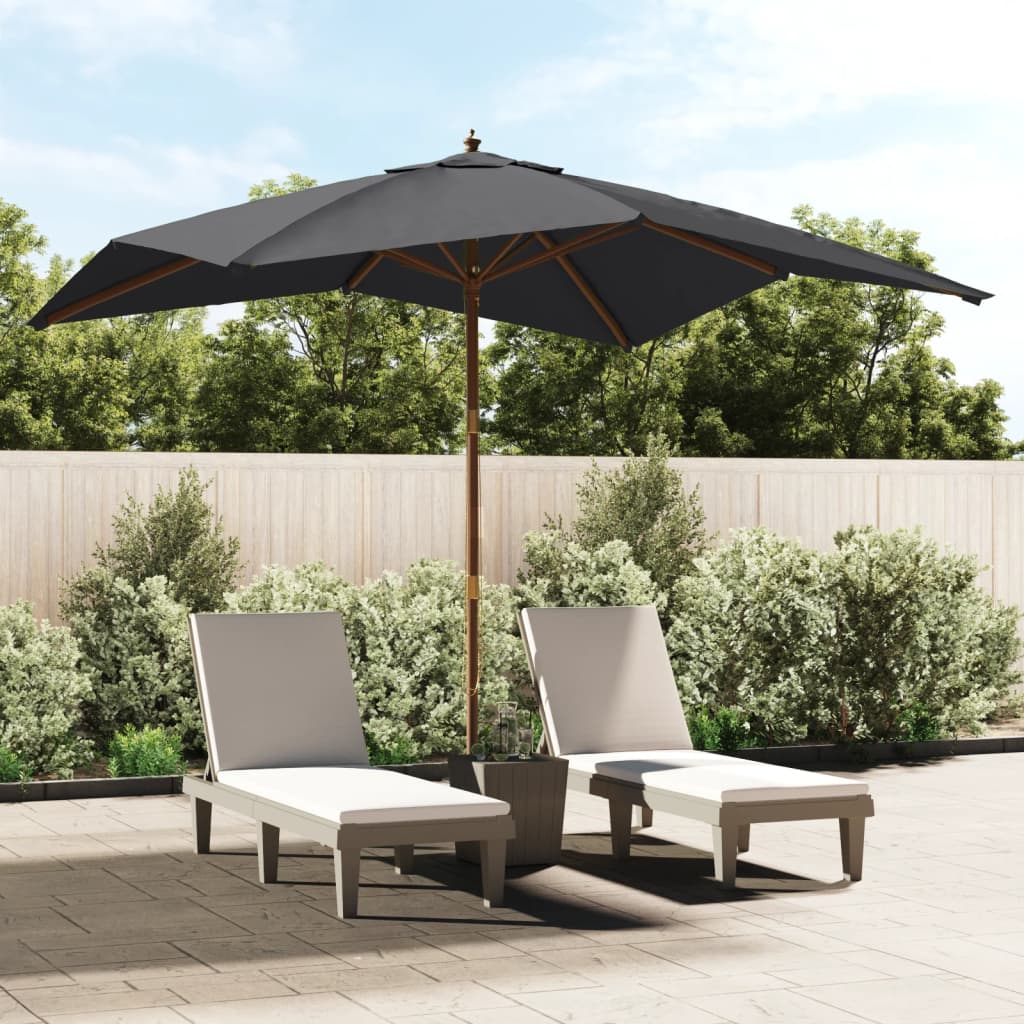 Vidaxx Sonnenschirm mit Holzstange 300x300x273 cm schwarz