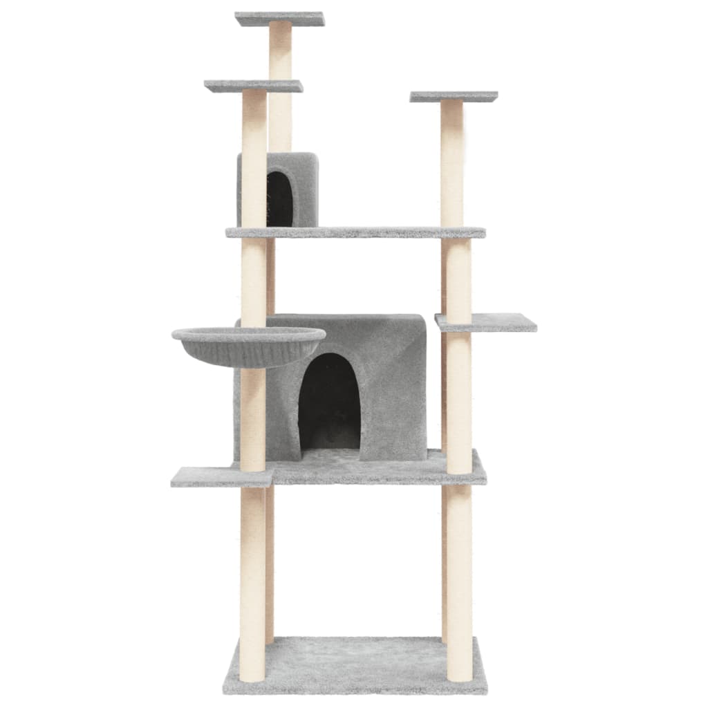 Vidaxl Katzenmöbel mit Sisal-Kratzstämmen 166 cm hellgrau