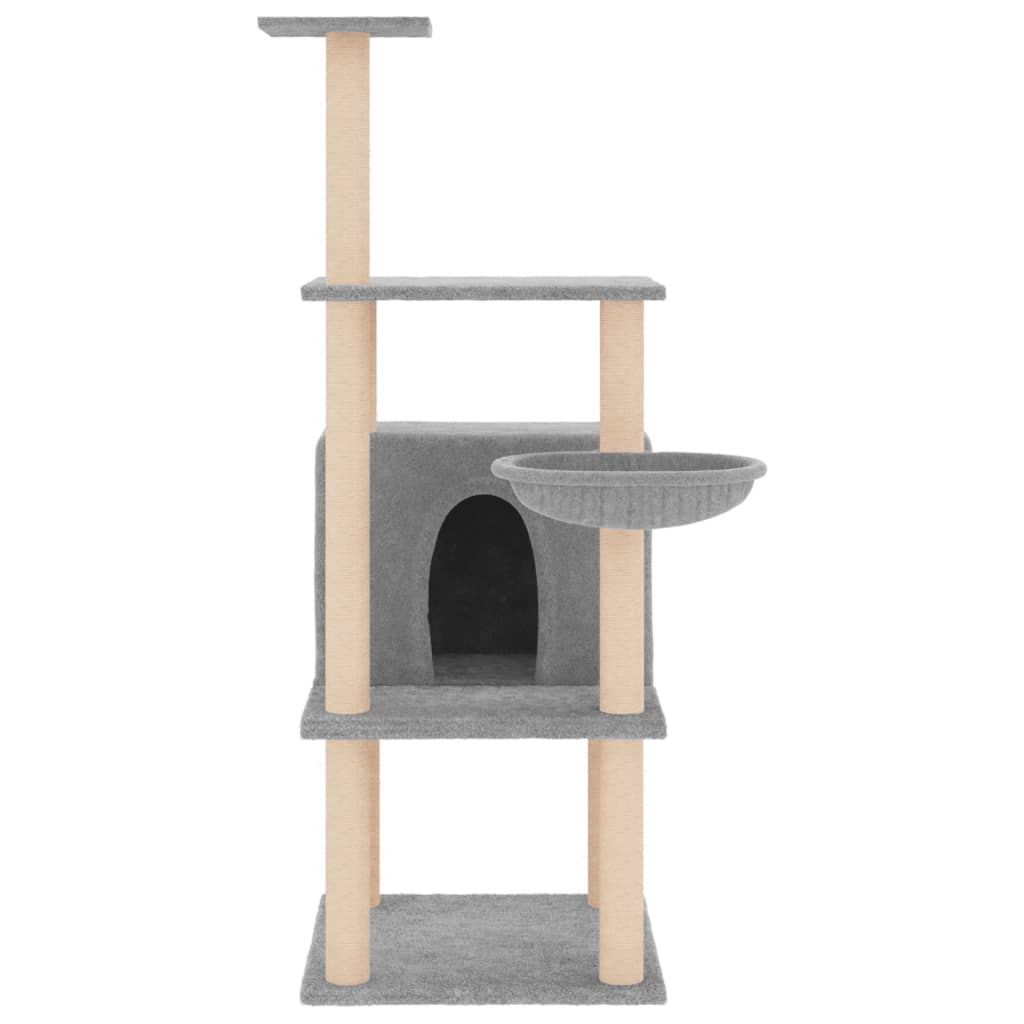 Vidaxl Katzenmöbel mit Sisal-Kratzstämmen 132 cm hellgrau