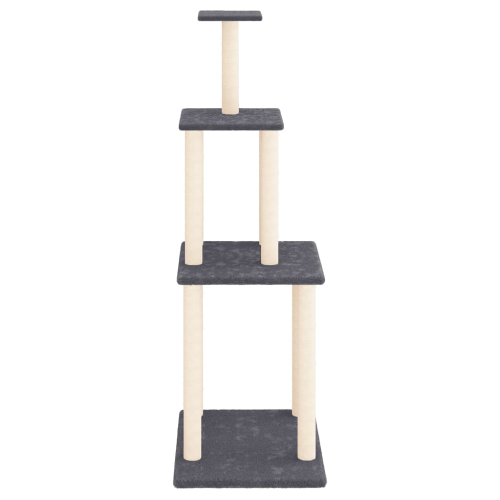 Vidaxl Katzenmöbel mit Sisal-Kratzstämmen 149 cm dunkelgrau