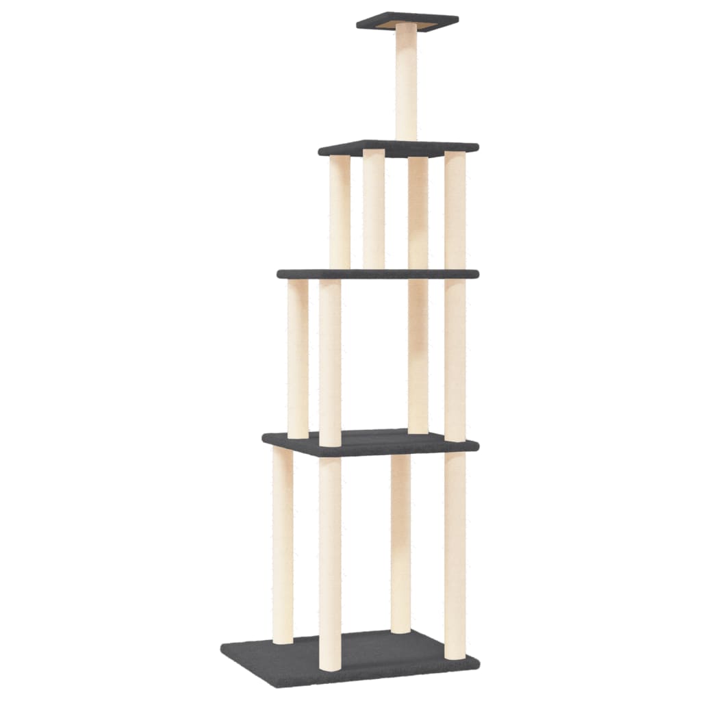 Vidaxl Katzenmöbel mit Sisal-Kratzstämmen 183 cm dunkelgrau