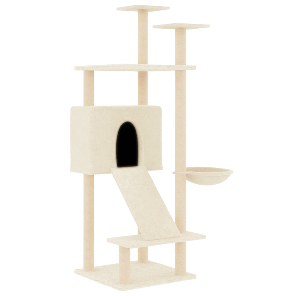 Vidaxl Katzenmöbel mit Sisal-Kratzstämmen 153 cm cremefarben