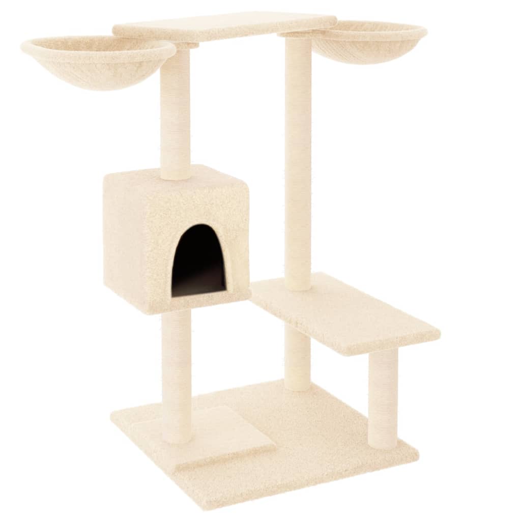 Vidaxl -Katzenmöbel mit Kratzpfosten 82 cm creme -gelenkt