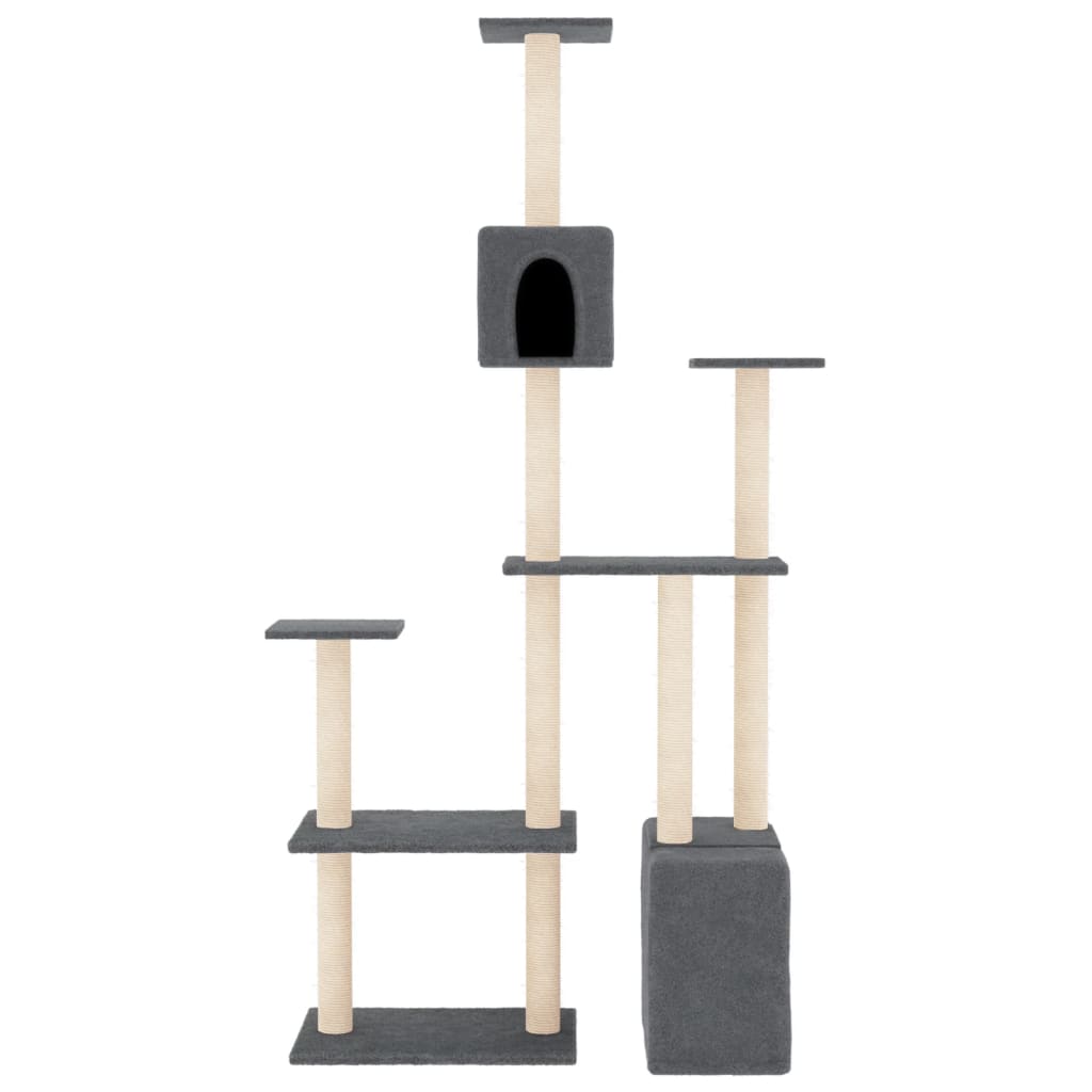 Vidaxl Katzenmöbel mit Sisal-Kratzstämmen 180 cm dunkelgrau