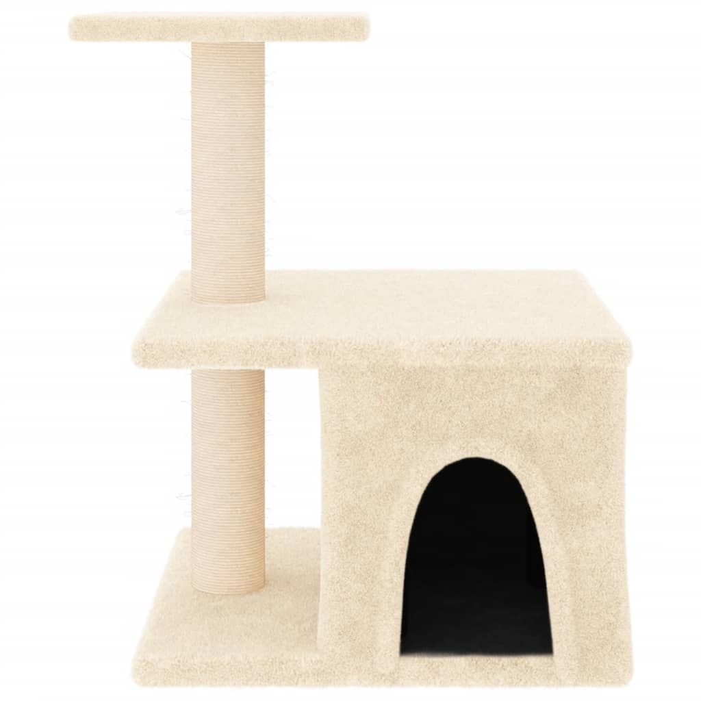 Vidaxl -Katzenmöbel mit Sisal -Kratzerpfosten 48 cm creme -gelenkt