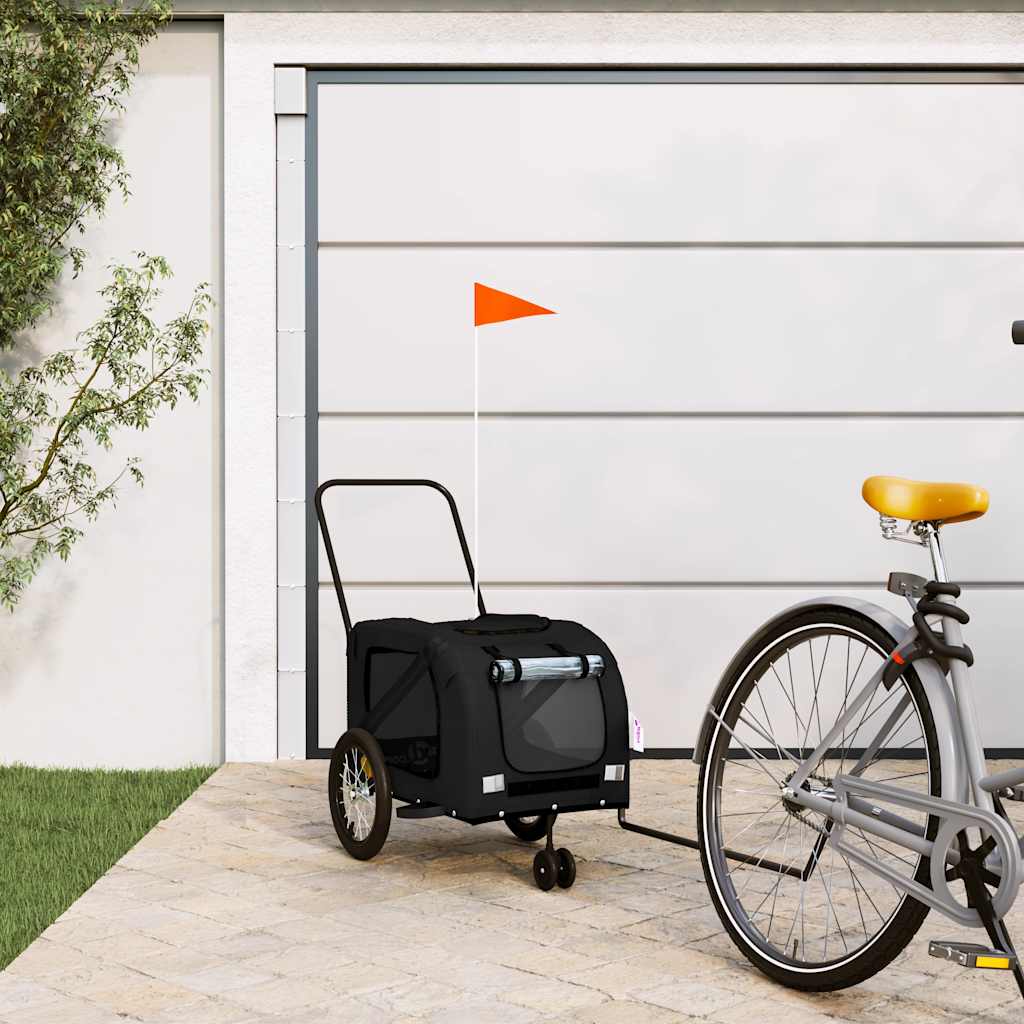 Vidaxl huisdierfietskar zwart oxford-stof en ijzer