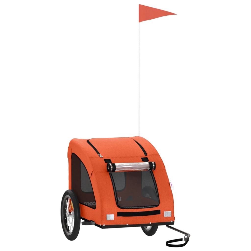 VidaXL Hundefahrradanhänger Oxford-Stoff und Eisenorange