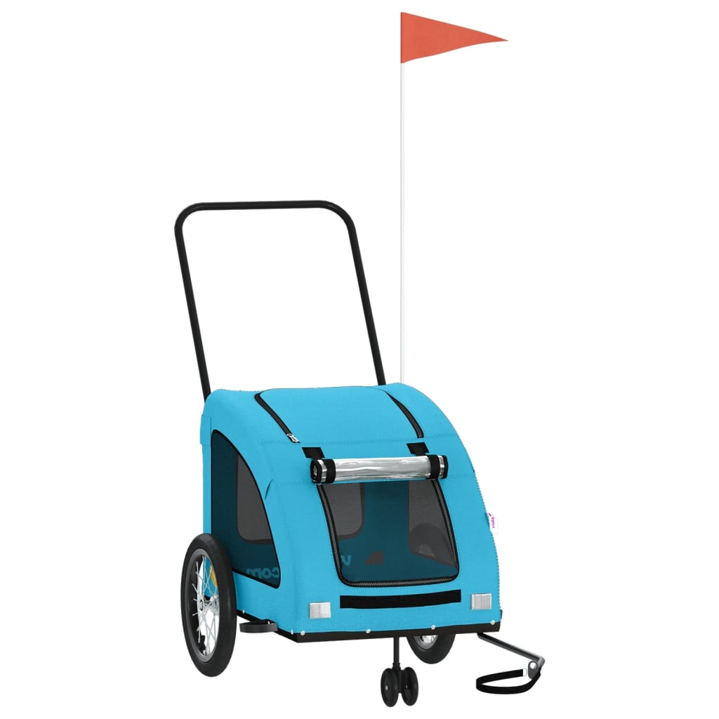 Vidaxl hondenfietstrailer oxford stof en ijzer blauw
