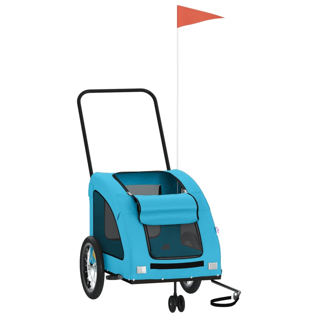 Vidaxl hondenfietstrailer oxford stof en ijzer blauw