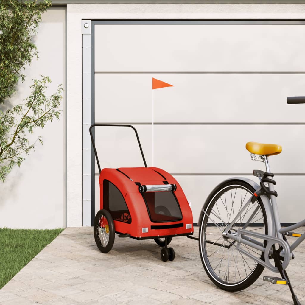 VidaXL Hundefahrradanhänger aus Oxford-Stoff und Eisen in Orange und Grau