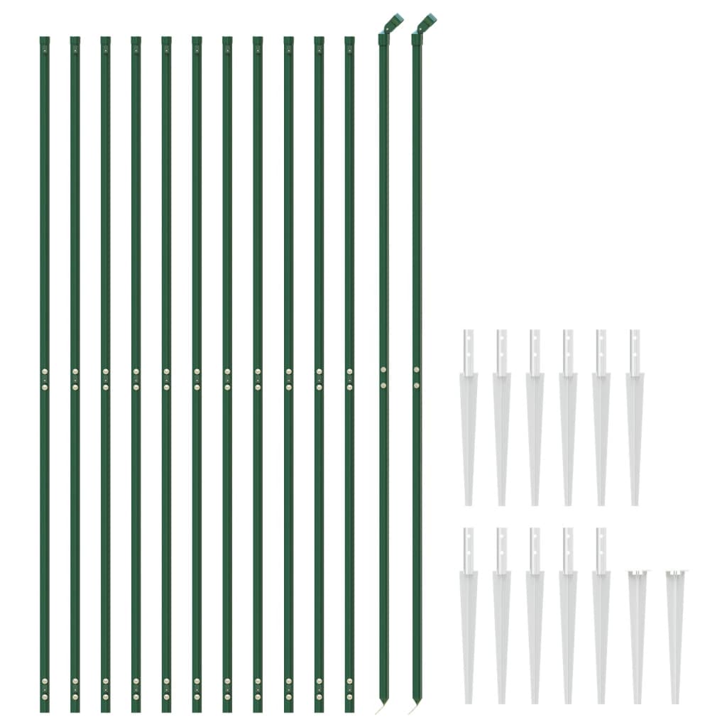 VidaXL Gitterzaun mit Erdankern 1,8x25 m grün