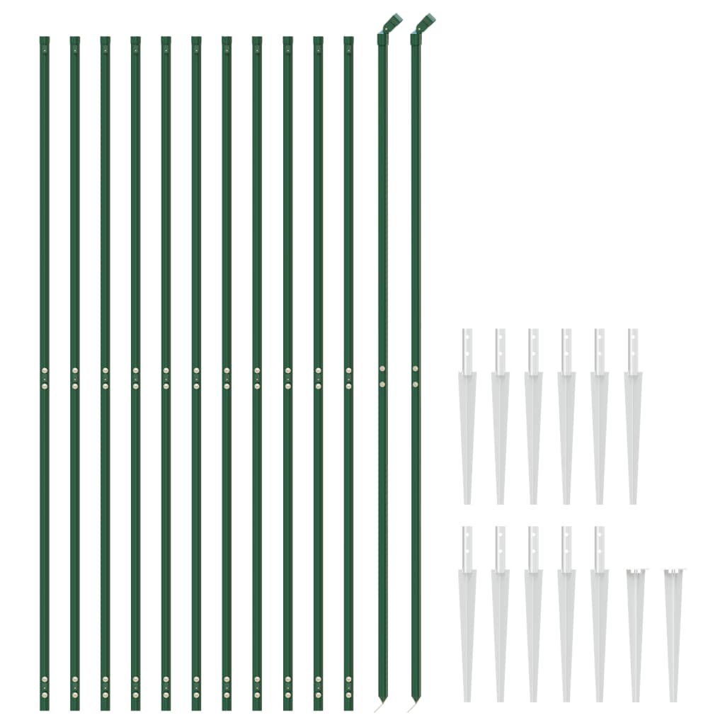 VidaXL Gitterzaun mit Erdankern 2x25 m Grün