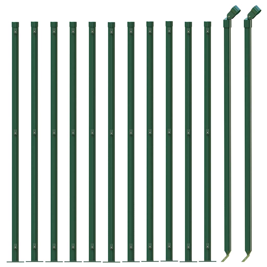 VidaXL Gitterzaun mit Flansch 1,1x25 m grün