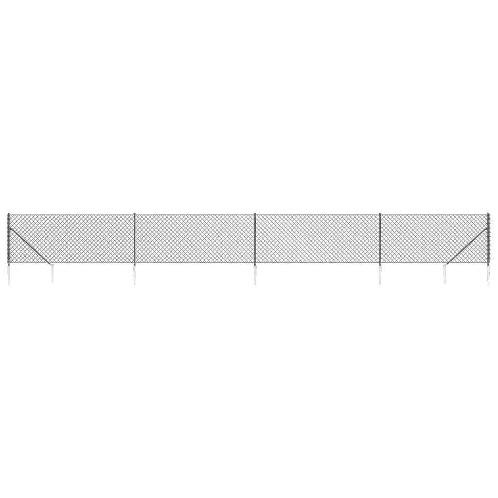 Vidaxl-Gitterzaun mit Erdankern 1x10 m Anthrazit