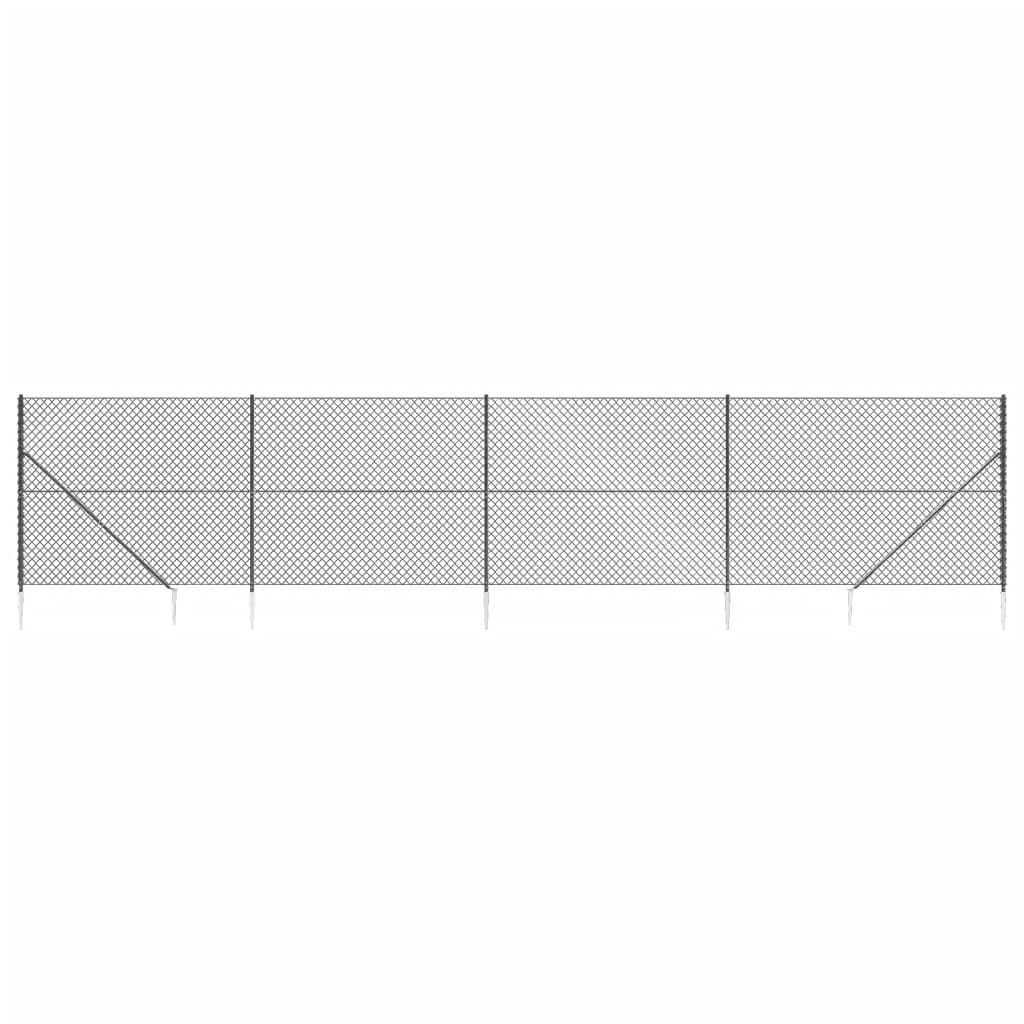 Vidaxl-Maschenzaun mit Erdankern 1,4x10 m Anthrazit