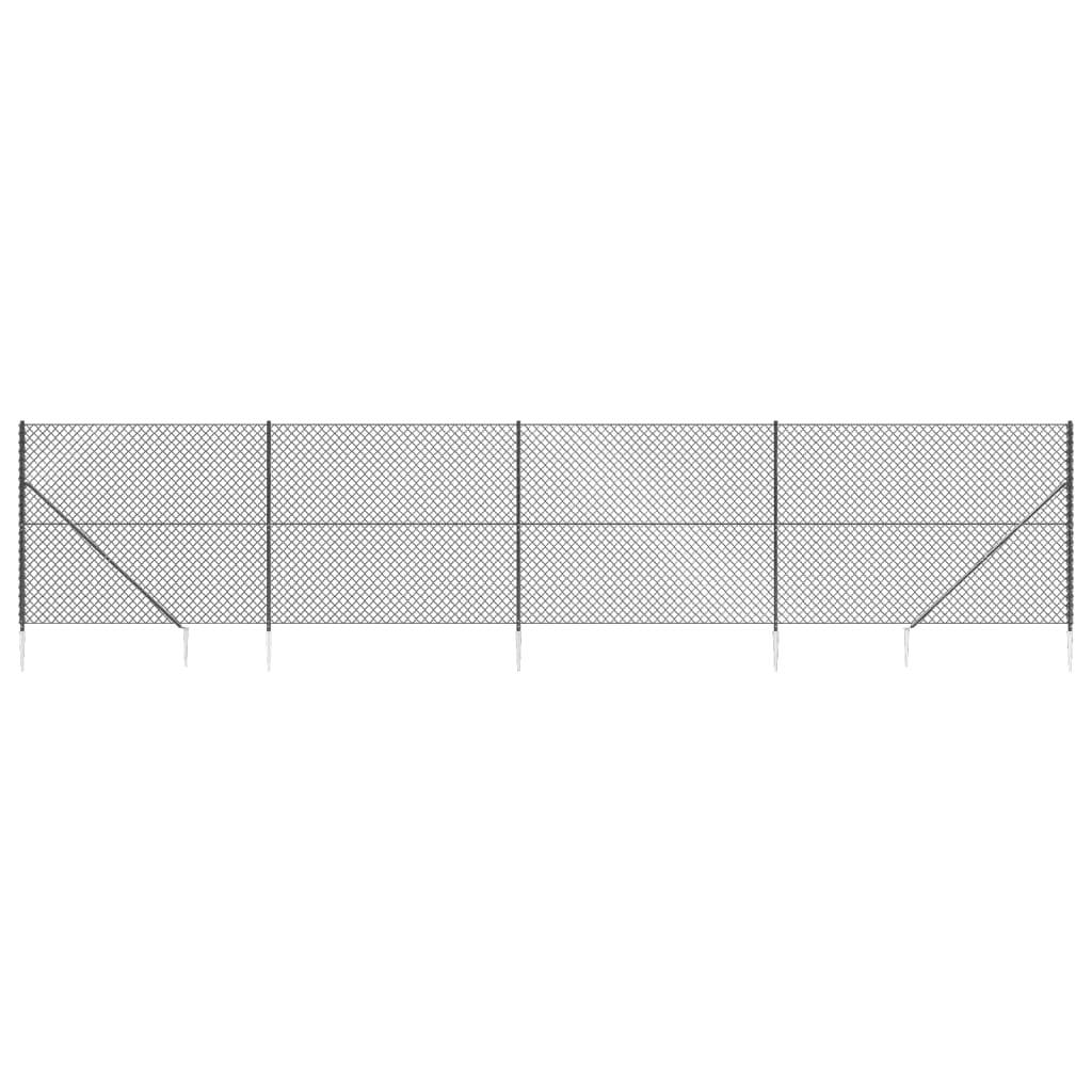 Vidaxl-Maschenzaun mit Erdankern 1,6x10 m Anthrazit