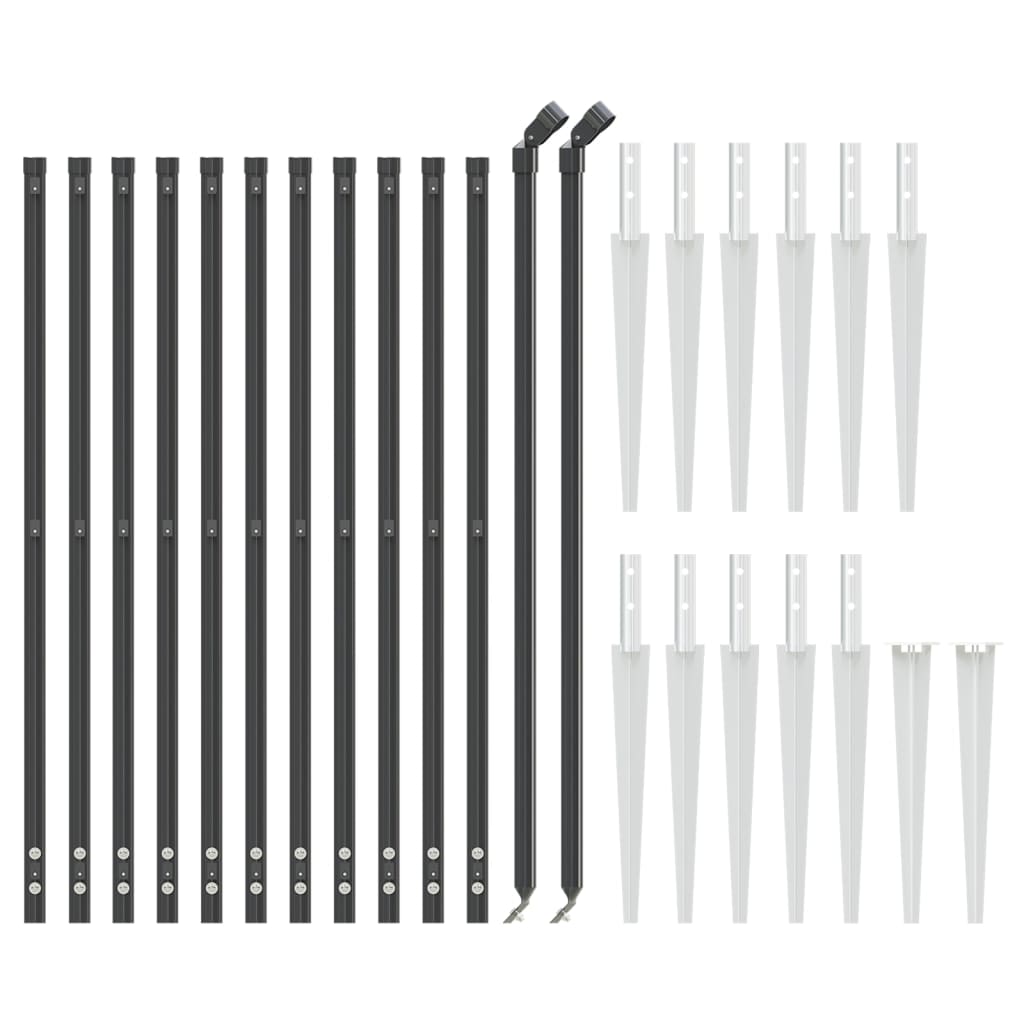 Vidaxl-Maschenzaun mit Erdankern 0,8x25 m Anthrazit