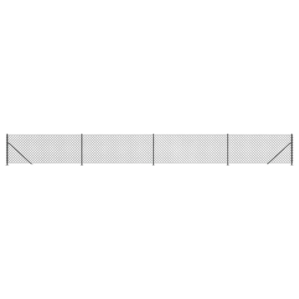 Vidaxl-Gitterzaun mit Flansch 0,8x10 m Anthrazit
