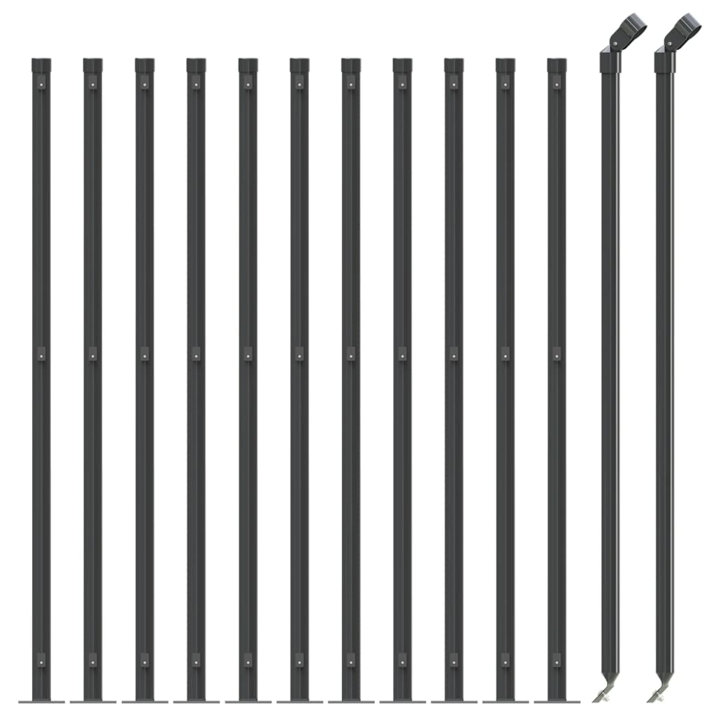 Vidaxl-Gitterzaun mit Flansch 0,8x25 m Anthrazit