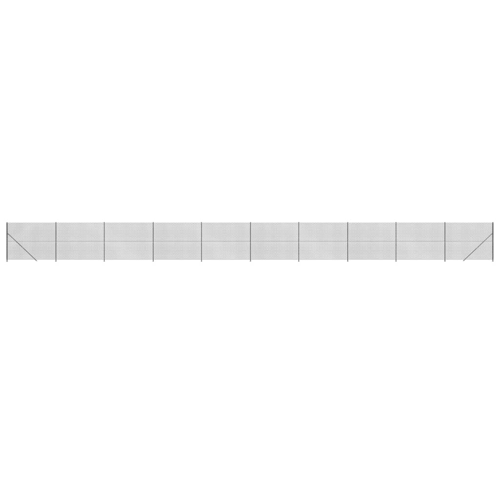 VidaXL Gitterzaun mit Flansch 2x25 m Anthrazit