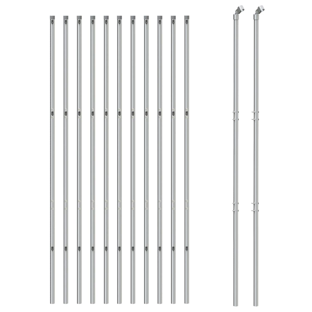 VidaXL Gitterzaun 2x25 m silberfarben