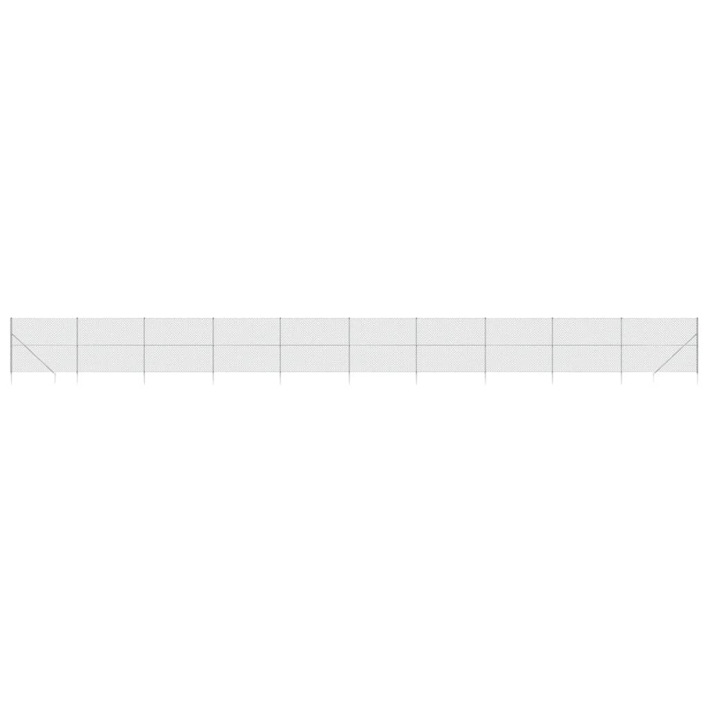 VidaXL Gitterzaun mit Erdankern 2,2x25 m silberfarben