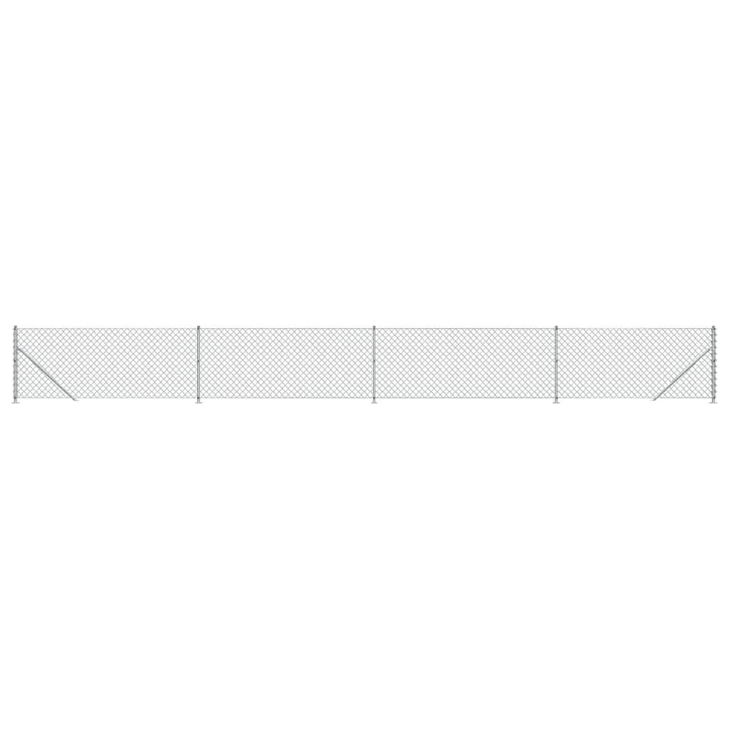 Vidaxl-Gitterzaun mit Flansch 0,8x10 m silberfarben
