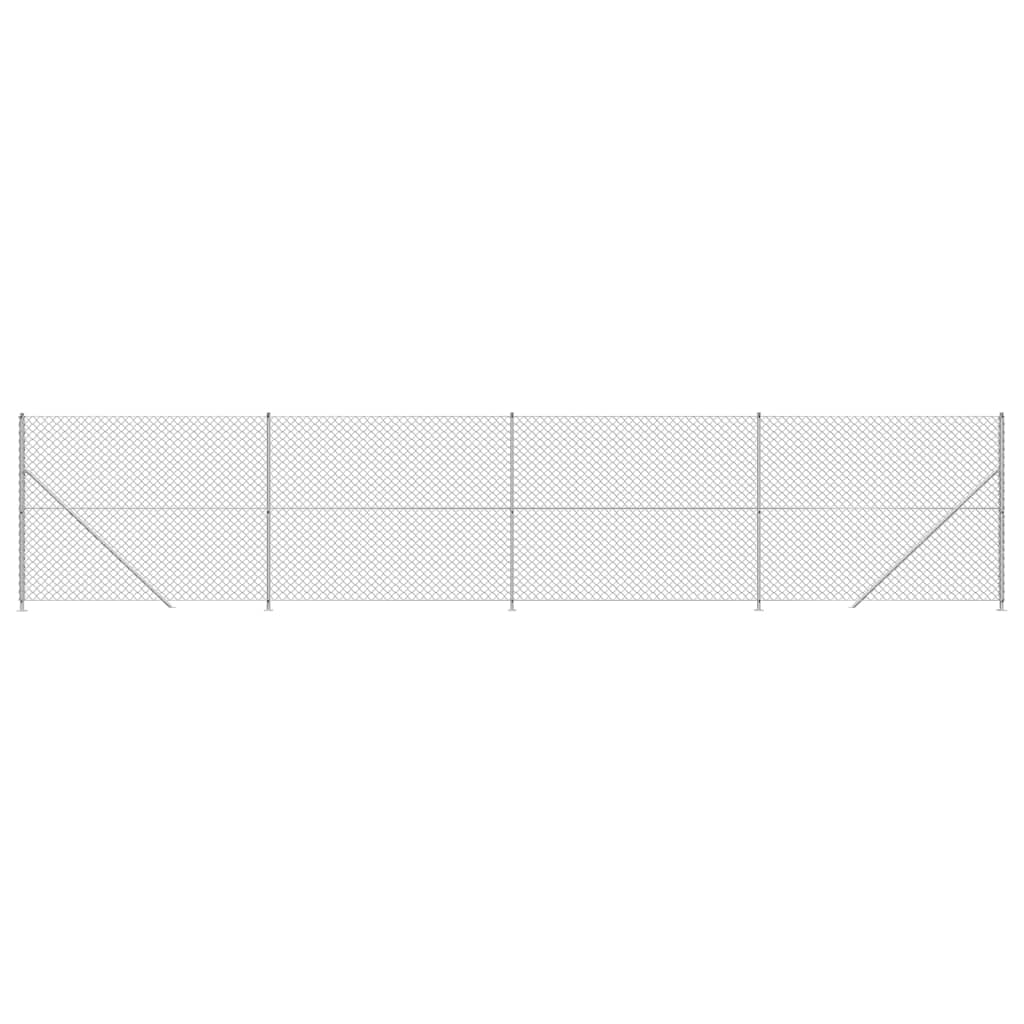 Vidaxl-Gitterzaun mit Flansch 1,6x10 m silberfarben
