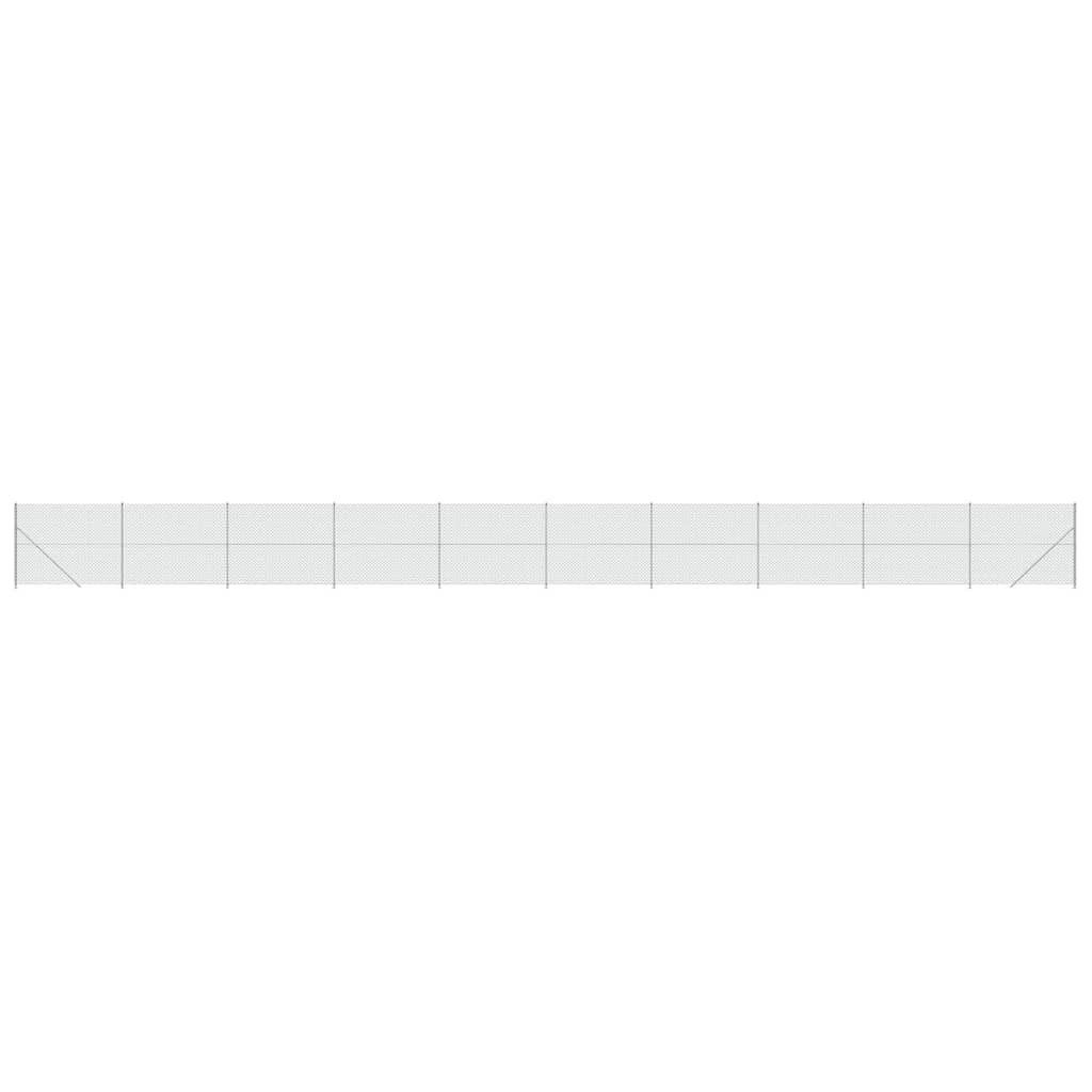 VidaXL Gitterzaun mit Flansch 1,4x25 m silberfarben