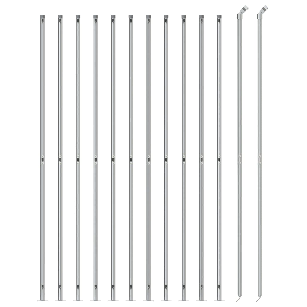 VidaXL Gitterzaun mit Flansch 1,4x25 m silberfarben