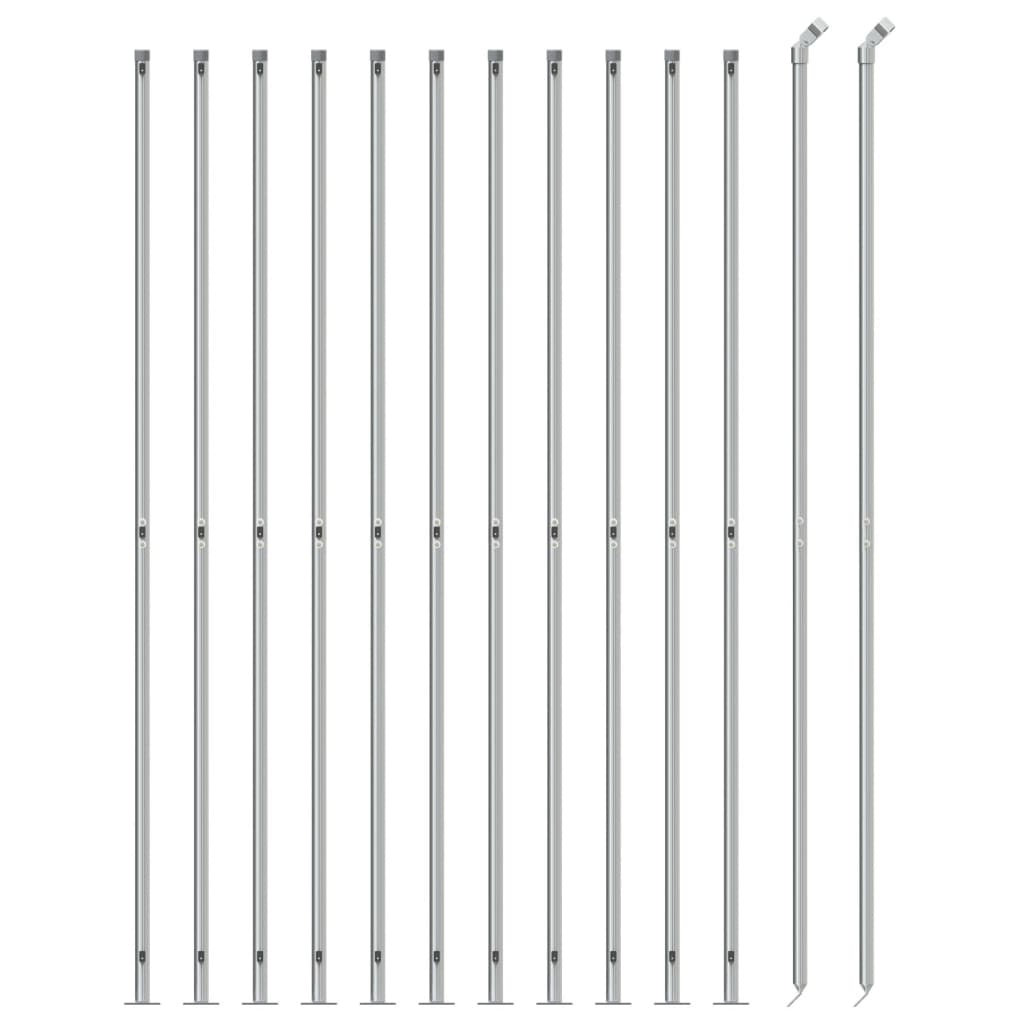 VidaXL Gitterzaun mit Flansch 1,8x25 m silberfarben