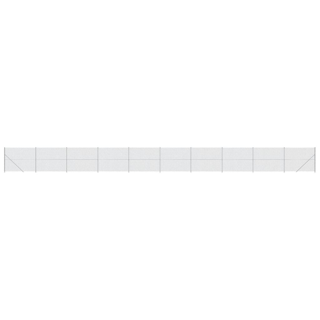VidaXL Gitterzaun mit Flansch 2,2x25 m silberfarben
