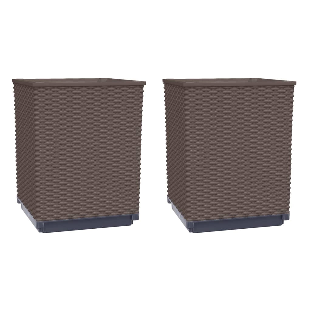 VidaXL Pflanzgefäße 2 Stück 30x30x37 cm Polypropylen braun