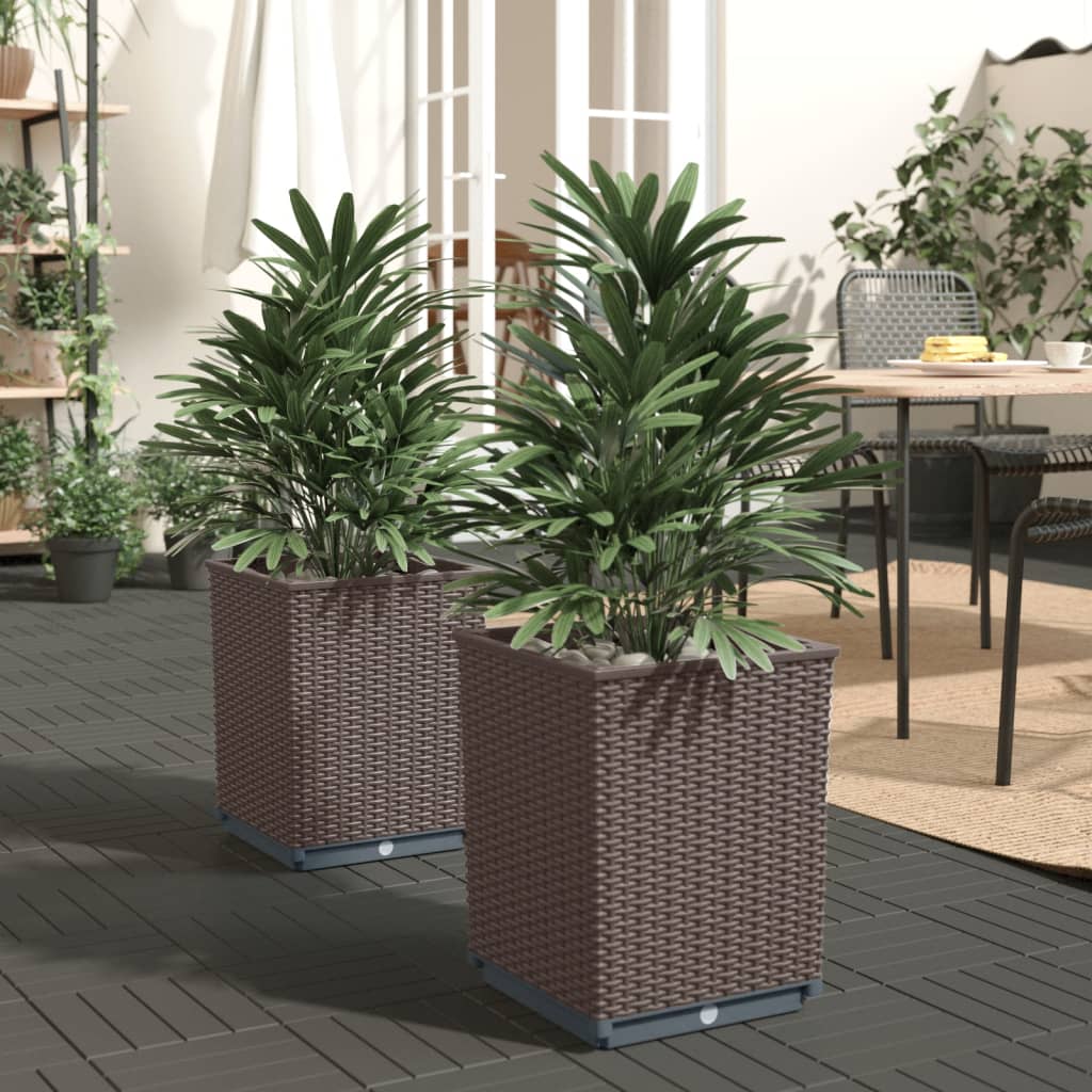 VidaXL Pflanzgefäße 2 Stück 30x30x37 cm Polypropylen braun