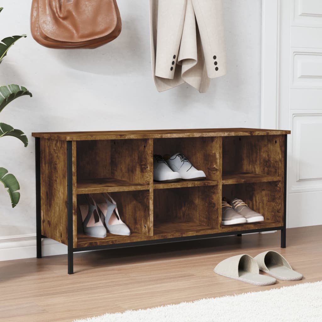 Vidaxx Schuhschrank 100x35x50 cm verarbeitetes Holz, geräucherte Eiche