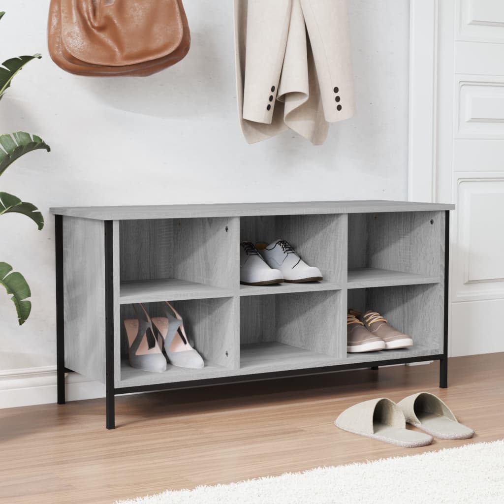 Vidaxx Schuhschrank 100x35x50 cm, Holzwerkstoff, Farbe Sonoma-Eiche grau