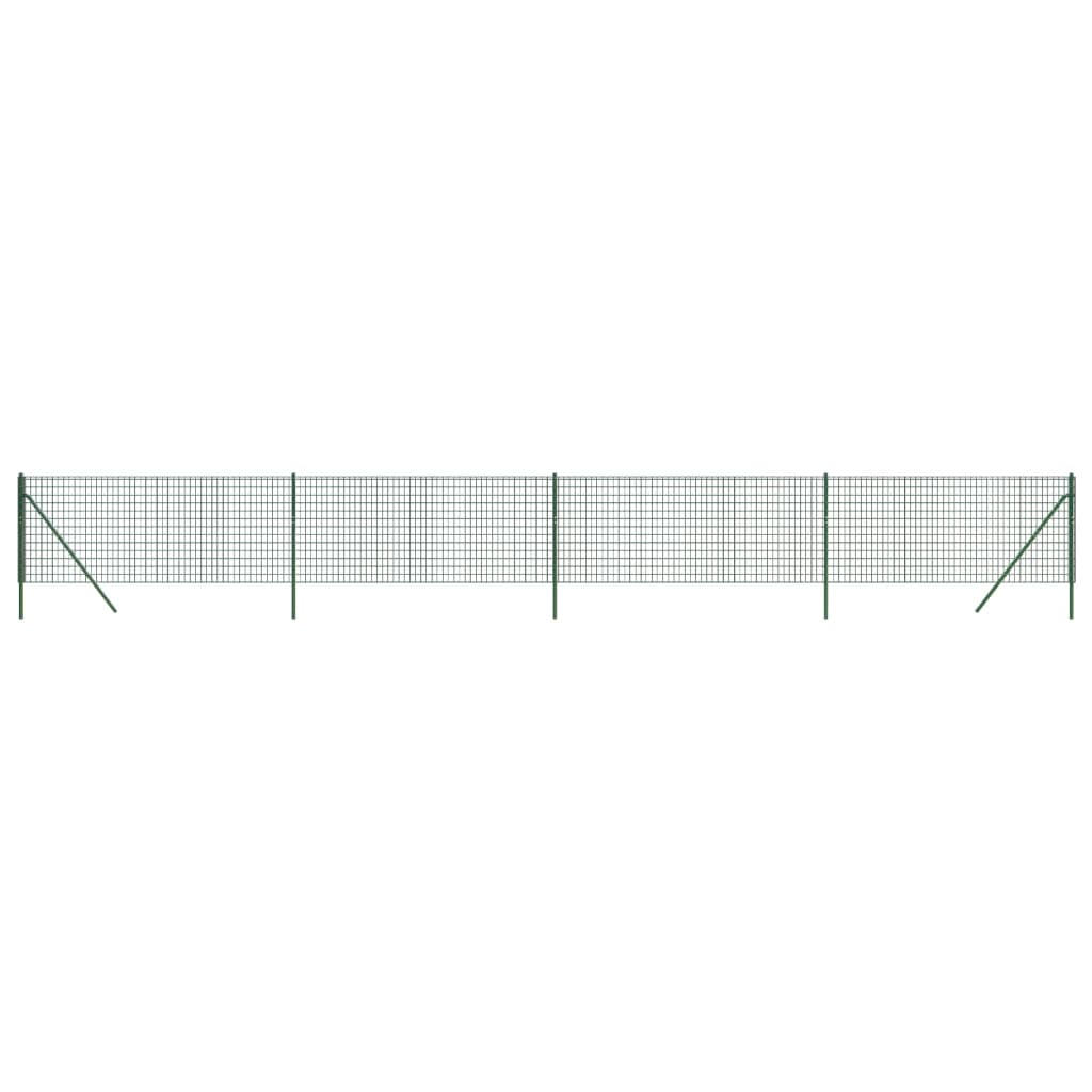 Vidaxxl Maschendrahtzaun 0,8x10 m verzinkter Stahl grün