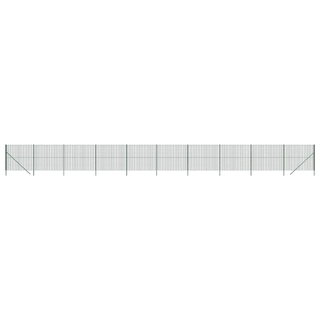 VidaXL Maschendrahtzaun 1,6x25 m verzinkter Stahl grün