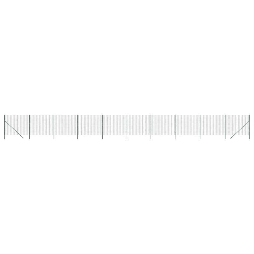 VidaXL Maschendrahtzaun 1,4x25 m verzinkter Stahl grün