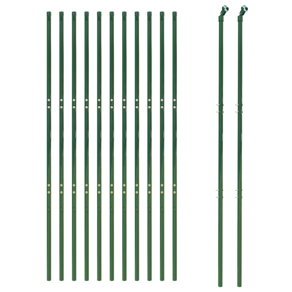 VidaXL Maschendrahtzaun 1,6x25 m verzinkter Stahl grün