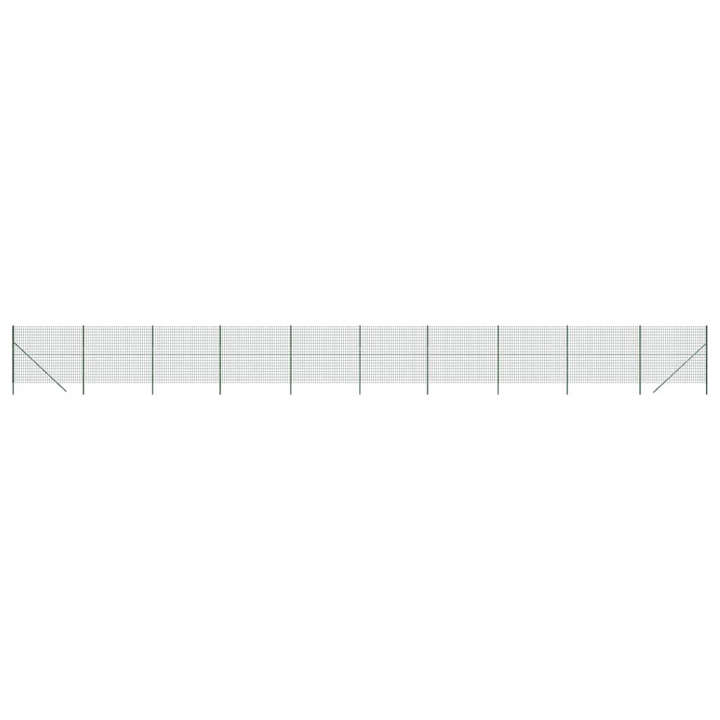 VidaXL Maschendrahtzaun 1,8x25 m verzinkter Stahl grün