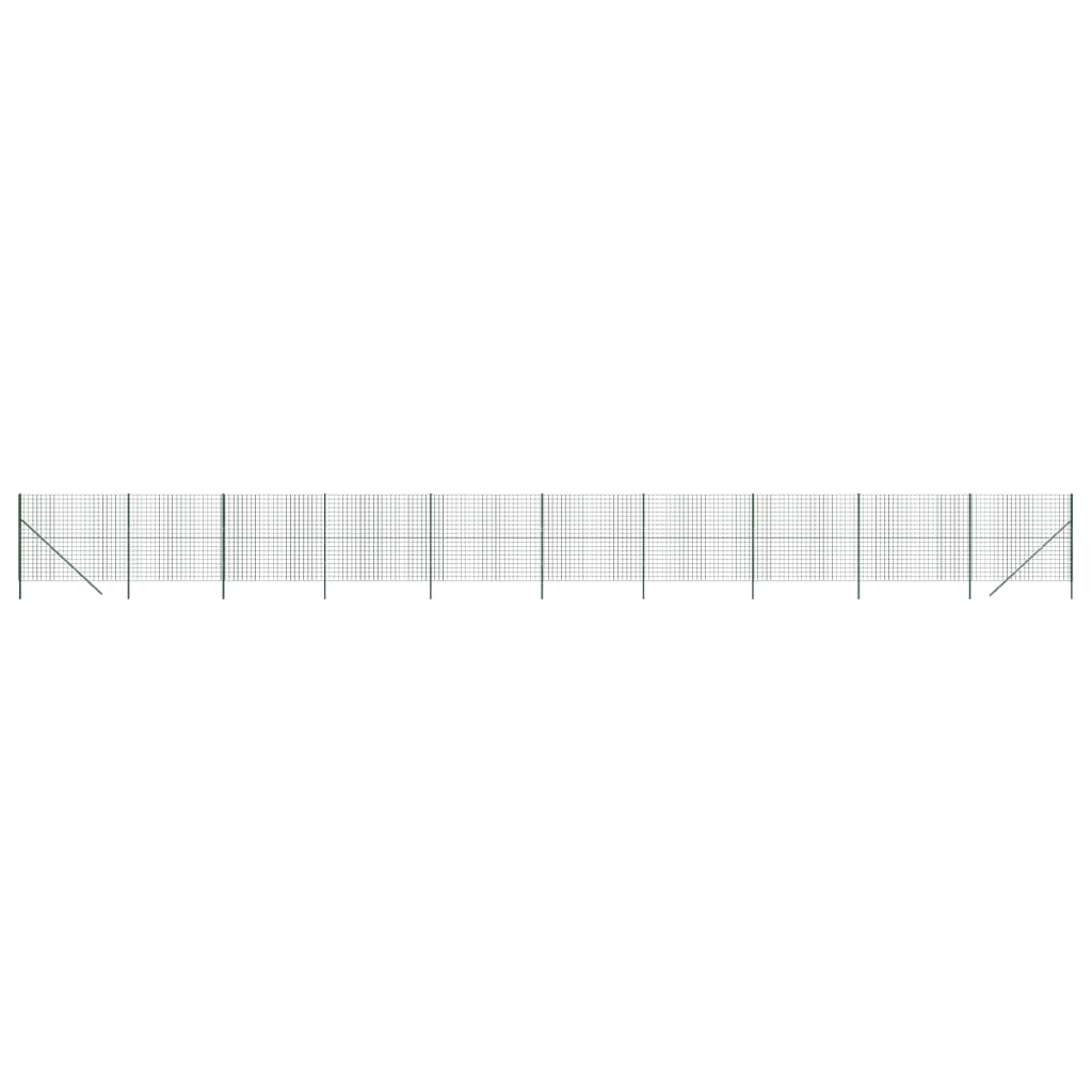 VidaXL Maschendrahtzaun 1,4x25 m verzinkter Stahl grün