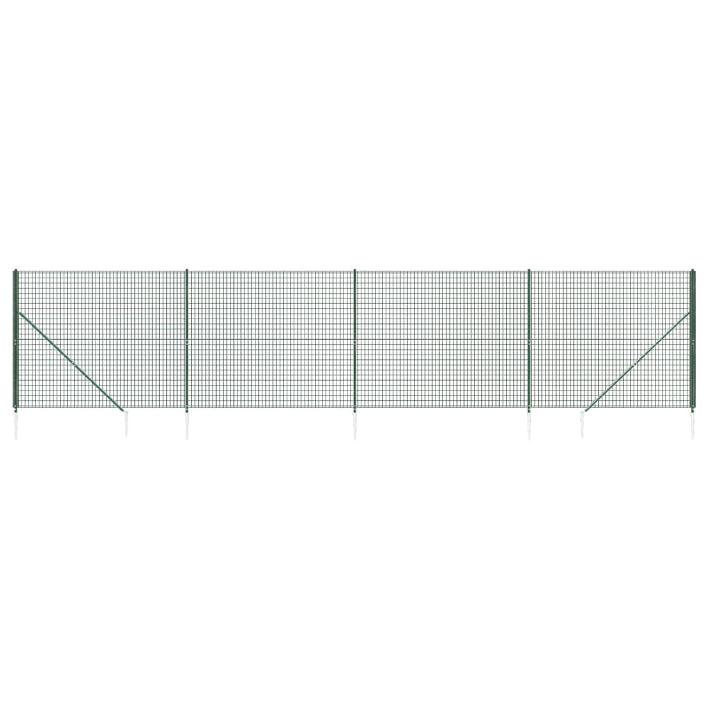 Vidaxxl Maschendrahtzaun mit Erdankern 1,6x10 m grün
