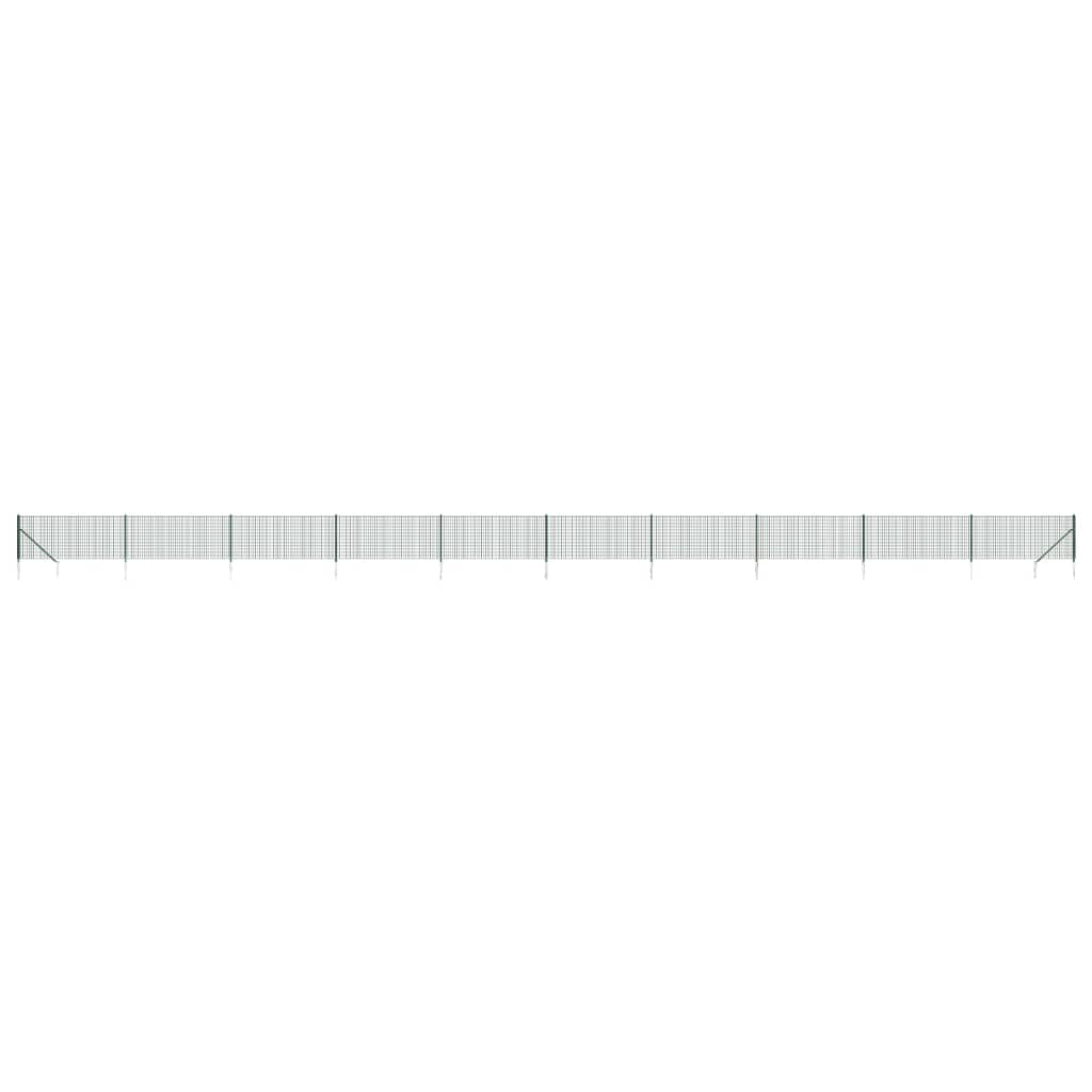 VidaXL Maschendrahtzaun mit Erdankern 1,1x25 m Grün