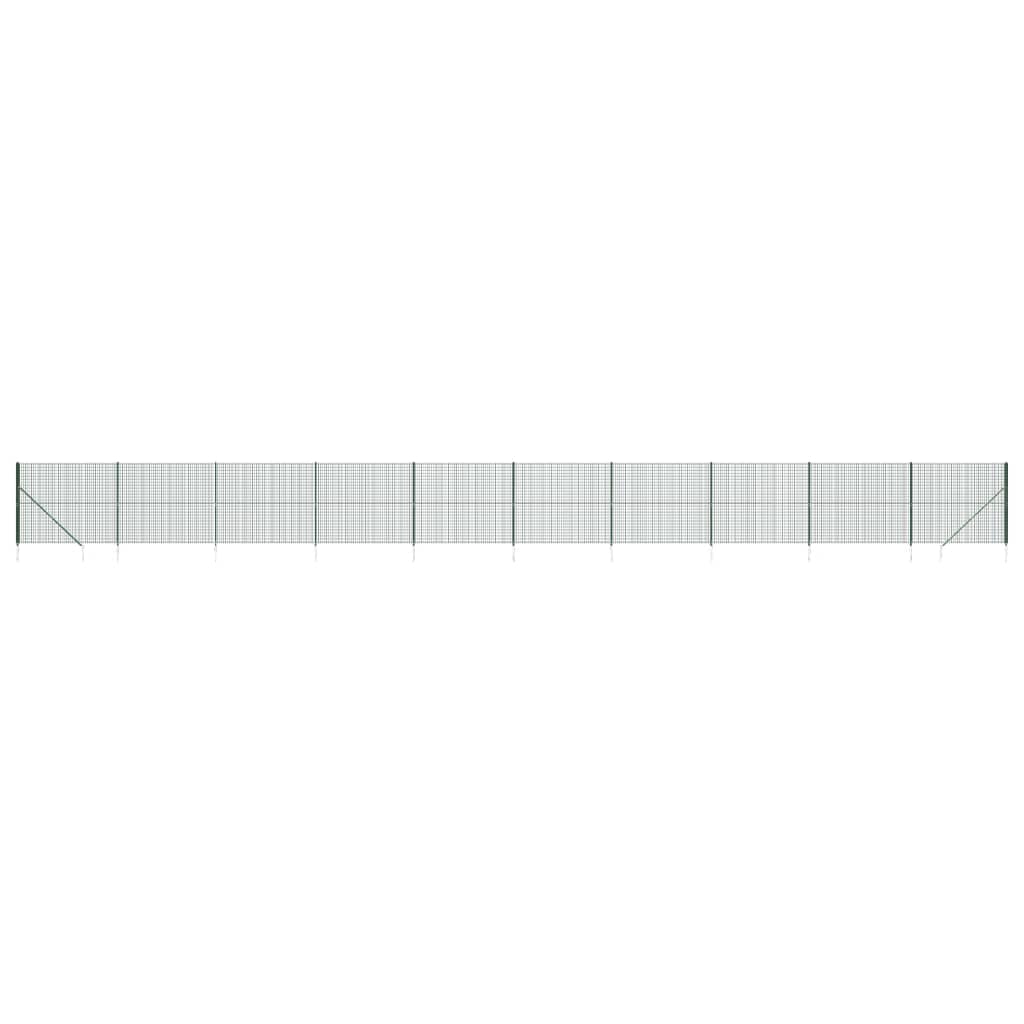 VidaXL Maschendrahtzaun mit Erdankern 1,4x25 m Grün