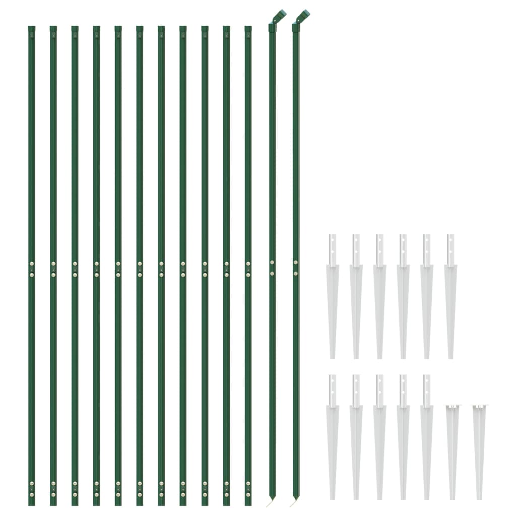 VidaXL Maschendrahtzaun mit Erdankern 1,4x25 m Grün