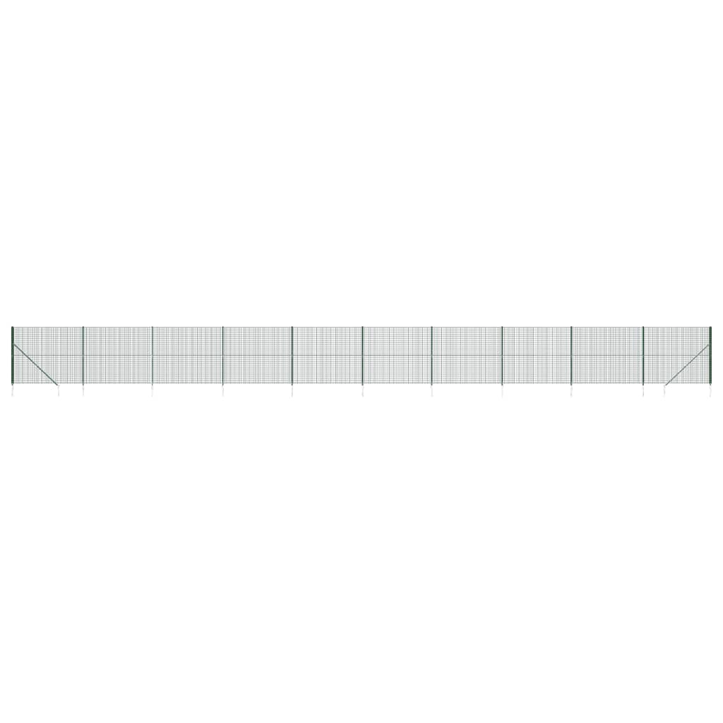 VidaXL Maschendrahtzaun mit Erdankern 1,8x25 m Grün