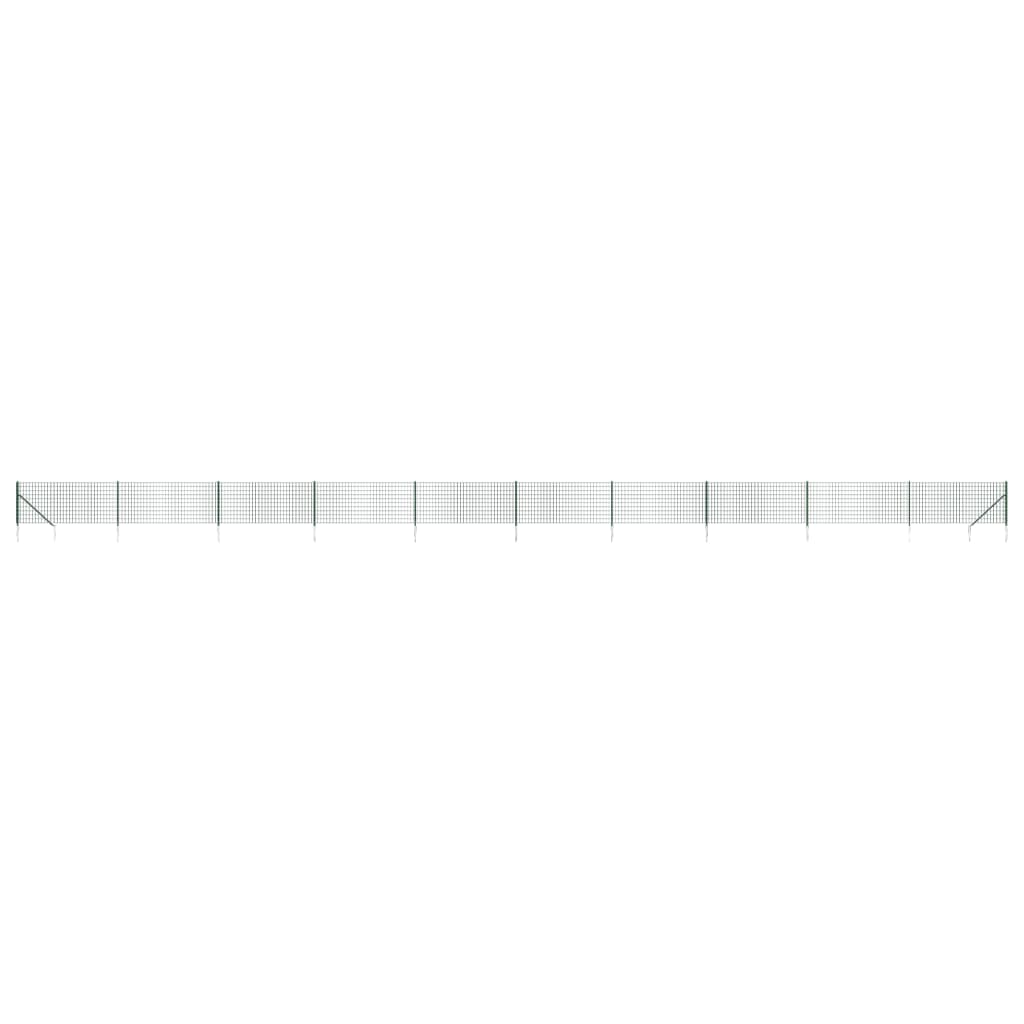 VidaXL Maschendrahtzaun mit Erdankern 1,1x25 m Grün